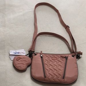 NWT Lug Swivel Convertible Crossbody Blush Pink with matching Heart Pouch